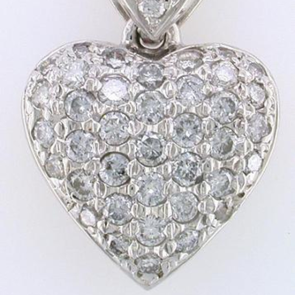Diamond Pave Heart Pendant 1.01TDW 18KT White Gold